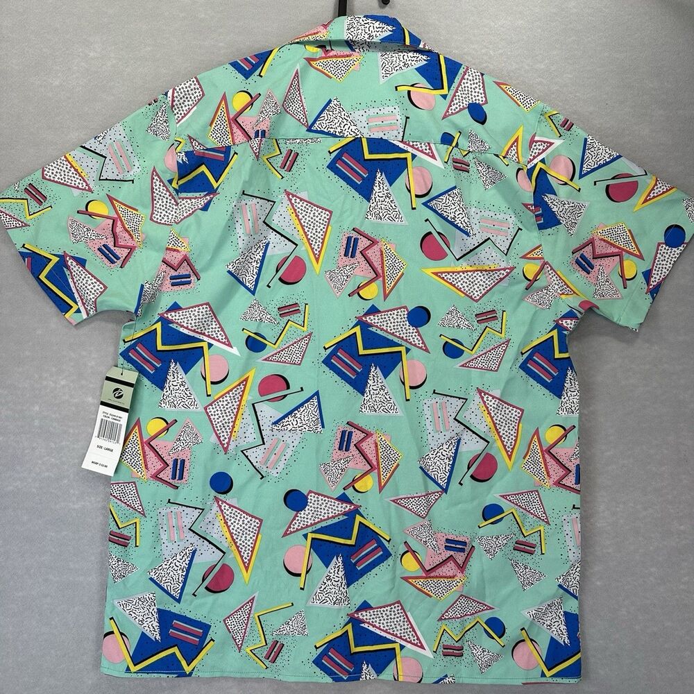 NWT OH Snap Shirt Adult Large 4-Way Stretch Retro 80s/90s Style Short Sleeve New - Picture 6 of 10